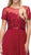 Dancing Queen - 9710 Short Sleeve Illusion Yoke Chiffon Evening Dress