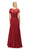 Dancing Queen - 9710 Short Sleeve Illusion Yoke Chiffon Evening Dress