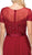 Dancing Queen - 9710 Short Sleeve Illusion Yoke Chiffon Evening Dress