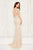 Angela & Alison - 971133 Cap Sleeve Sheer Embellished Evening Gown In Neutral