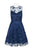 Taylor - 9711M Embroidered Floral Appliqued Short Dress In Blue
