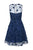 Taylor - 9711M Embroidered Floral Appliqued Short Dress In Blue
