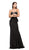 Dancing Queen - 9713 Strapless Sweetheart Prom Dress with Side Peplum in Black