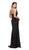 Dancing Queen - 9713 Strapless Sweetheart Prom Dress with Side Peplum in Black