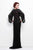 Primavera Couture - 9713 Sequined Sheath Gown with Flared Sleeves in Black