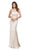 Dancing Queen - 9715 Adorned Sleeveless Illusion Jewel Jersey Prom Dress In Nude