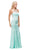 Dancing Queen - 9715 Adorned Sleeveless Illusion Jewel Jersey Prom Dress In Green