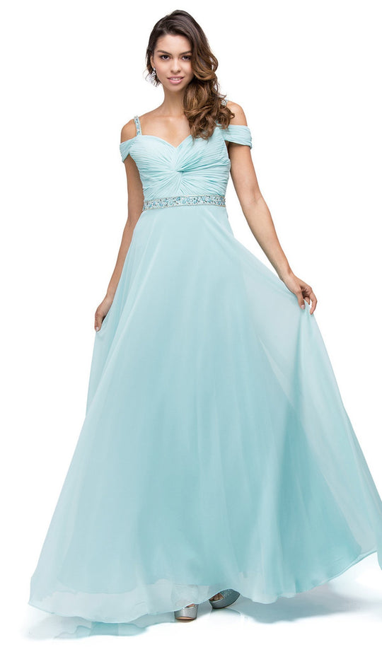 Dancing Queen - 9718 Ruched Sweetheart Notch Bodice Chiffon Prom Dress