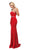 Dancing Queen - 9720 Strapless Sweetheart Beaded Jersey Prom Dress In Red