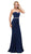 Dancing Queen - 9720 Strapless Sweetheart Beaded Jersey Prom Dress In Blue