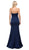 Dancing Queen - 9720 Strapless Sweetheart Beaded Jersey Prom Dress In Blue