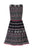 Taylor - 9722M Sleeveless Piped Multi-Print A-Line Dress In Black