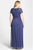 Adrianna Papell - Ruched Jewel Neck Dress 81898931 in Blue