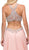 Dancing Queen - 9740 Bejeweled A-line Evening Dress in Pink