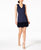 Donna Ricco - DR50413 V-Neck Sleeveless Ruffle Hem Solid Scuba Dress In Blue