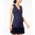 Donna Ricco - DR50413 V-Neck Sleeveless Ruffle Hem Solid Scuba Dress In Blue