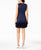 Donna Ricco - DR50413 V-Neck Sleeveless Ruffle Hem Solid Scuba Dress In Blue