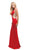 Dancing Queen - 9746 Jewel Fitted Sheath Prom Dress In Red