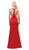Dancing Queen - 9746 Jewel Fitted Sheath Prom Dress In Red
