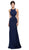 Dancing Queen - 9746 Jewel Fitted Sheath Prom Dress In Blue