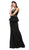 Dancing Queen - 9750 Jewel Encrusted V-Neck Peplum Evening Dress In Black
