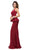 Dancing Queen - 9750 Jewel Encrusted V-Neck Peplum Evening Dress In Red