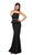 Dancing Queen - 9753 Removable Straps Embellished Peplum Evening Dress In Black