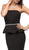 Dancing Queen - 9753 Removable Straps Embellished Peplum Evening Dress In Black
