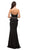 Dancing Queen - 9753 Removable Straps Embellished Peplum Evening Dress In Black