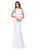 Sparking Jewel-accented High Scoop Jersey Mermaid Dress In White