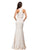 Sparking Jewel-accented High Scoop Jersey Mermaid Dress In Neutral