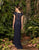 Alexander by Daymor - 975 Fully Lace Cap Sleeve Bateau Sheath Dress In Blue
