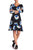 Taylor - 1180M Quarter Length Sleeved Floral Printed Crepe Dress In Black and Floral