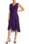 Taylor - 1144M Sleeveless Loops Trimmed V Neck Hi-Lo Hem Lace Dress In Purple