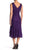 Taylor - 1144M Sleeveless Loops Trimmed V Neck Hi-Lo Hem Lace Dress In Purple