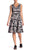 Taylor - 1169M Floral Print V Neck Sleeveless Crepe Dress In Black and Gray