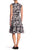 Taylor - 1169M Floral Print V Neck Sleeveless Crepe Dress In Black and Gray