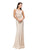 Lace Applique Beaded Bodice Long Prom Dress in Neutral