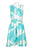 Taylor - 9766MJ Sleeveless Palm Print Pleated Dress In Blue and Print