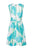 Taylor - 9766MJ Sleeveless Palm Print Pleated Dress In Blue and Print