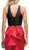Dancing Queen - 9767 Two Piece Trumpet Silhouette Prom Dress with Ruffled Back and Red