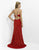 Blush -  Sparkling Long Dress with Rhinestones Straps 9770 in Red