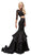 Dancing Queen - 9770 Laced Crop Top Two-Piece Trumpet Prom Dress in Black