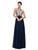 Dancing Queen Chiffon Halter A-Line Evening Dress 9776 1 pc Navy Blue In Size Small Available