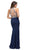 Dancing Queen - 9777 Illusion Cutout Sheath Evening Gown in Blue