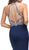 Dancing Queen - 9777 Illusion Cutout Sheath Evening Gown in Blue