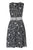 Taylor - 9777M Sleeveless Floral Print Lace Waist Dress In Black and White