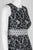 Taylor - 9777M Sleeveless Floral Print Lace Waist Dress In Black and White