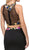 Dancing Queen - 9778 Floral Embroidered Two-piece Mermaid Prom Dress In Black