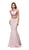 Dancing Queen - 9778 Floral Embroidered Two-piece Mermaid Prom Dress In Pink